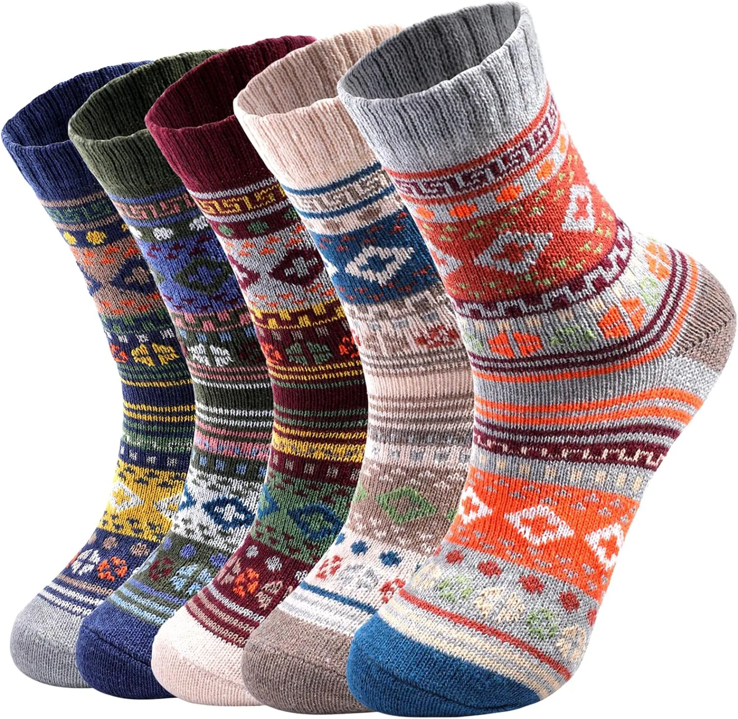 10 Pairs Wool Socks For Women Men, Warm Super Soft Thick Knit Cozy