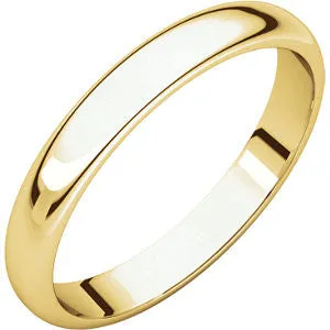 14K Rose 2.5mm Half Round Band