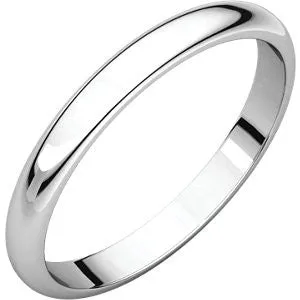 14K Rose 2.5mm Half Round Band