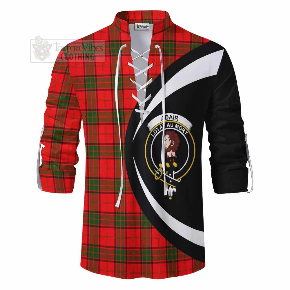 Adair Tartan Ghillie Kilt Shirt with Family Crest Circle Style