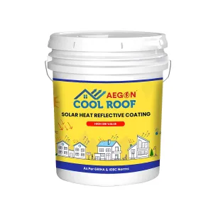 Aegon Cool Roof Coating - High SRI Heat Resistant, Terrace Cooling Paint (10 Ltrs, Covers 300 Sq.ft)