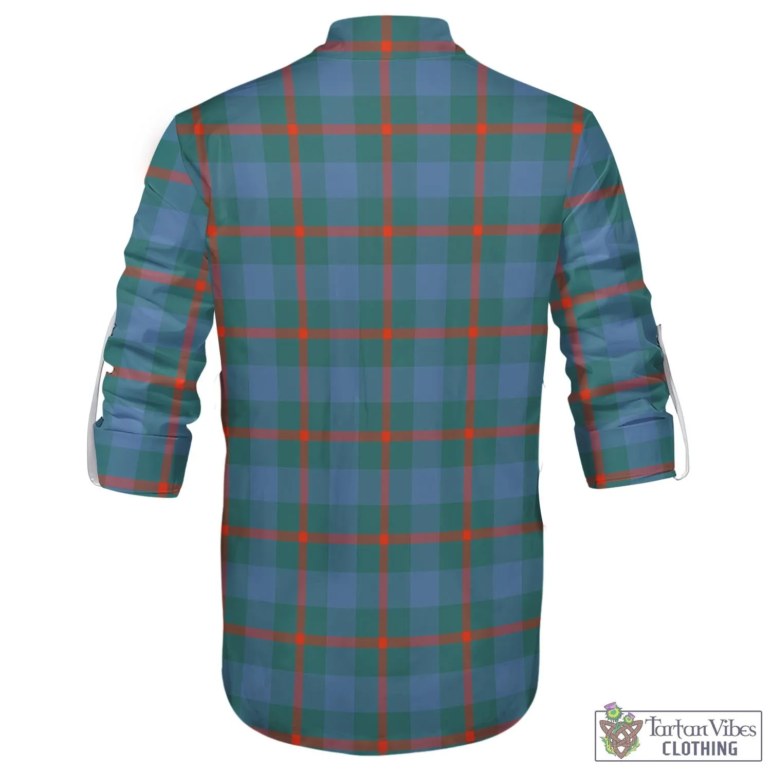 Agnew Ancient Tartan Men's Scottish Traditional Jacobite Ghillie Kilt Shirt with Family Crest