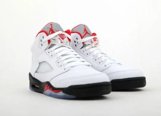 Air Jordan 5 Retro GS 'Fire Red' 2013, white