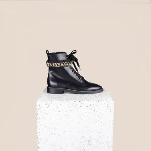 Asti Due Chain - Black Leather