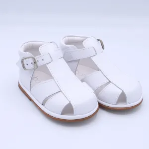 Borboleta 'Guy' white leather sandal