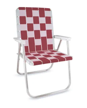 Burgundy & White Classic Chair