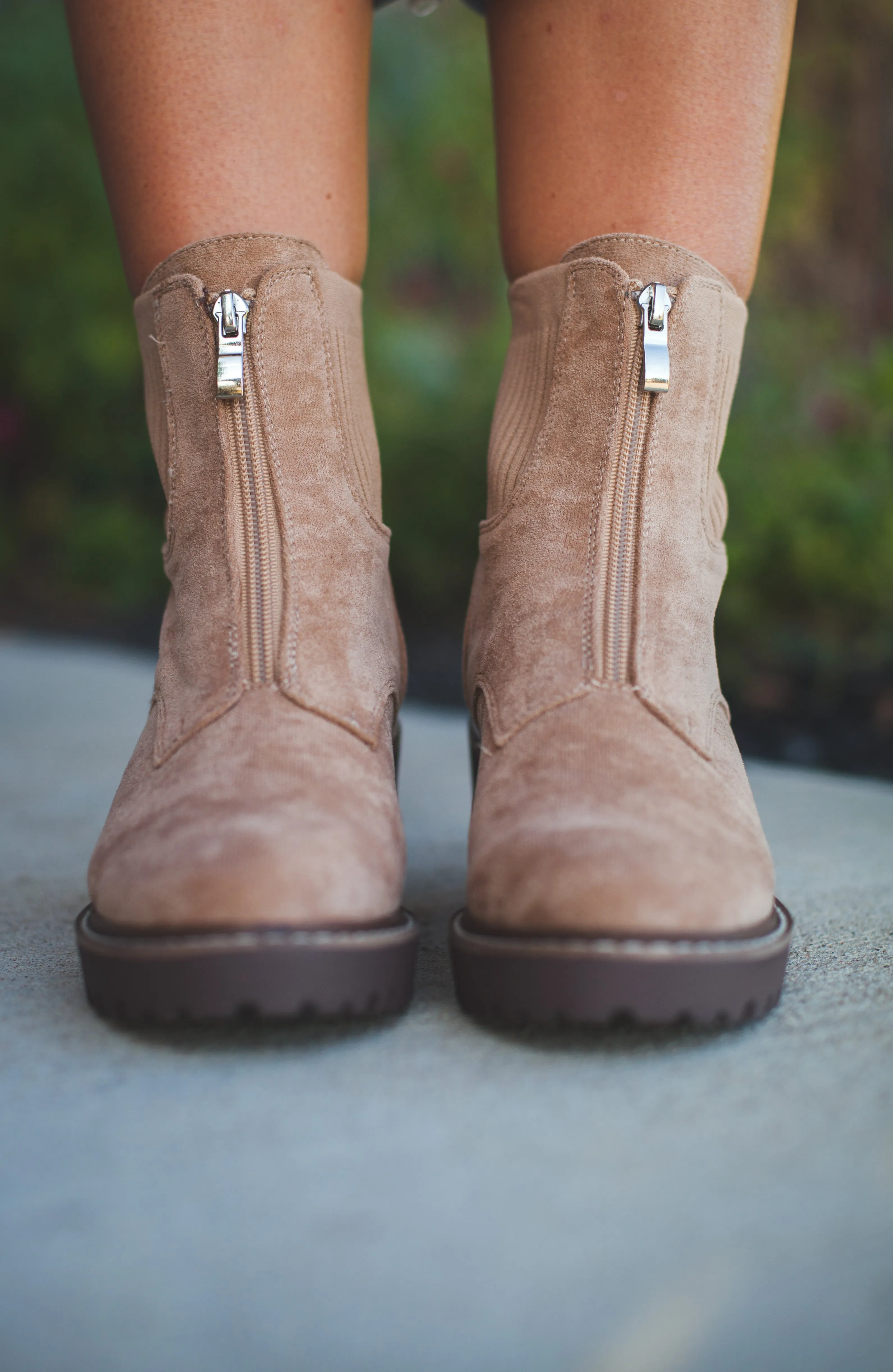 Camel Suede Bootie