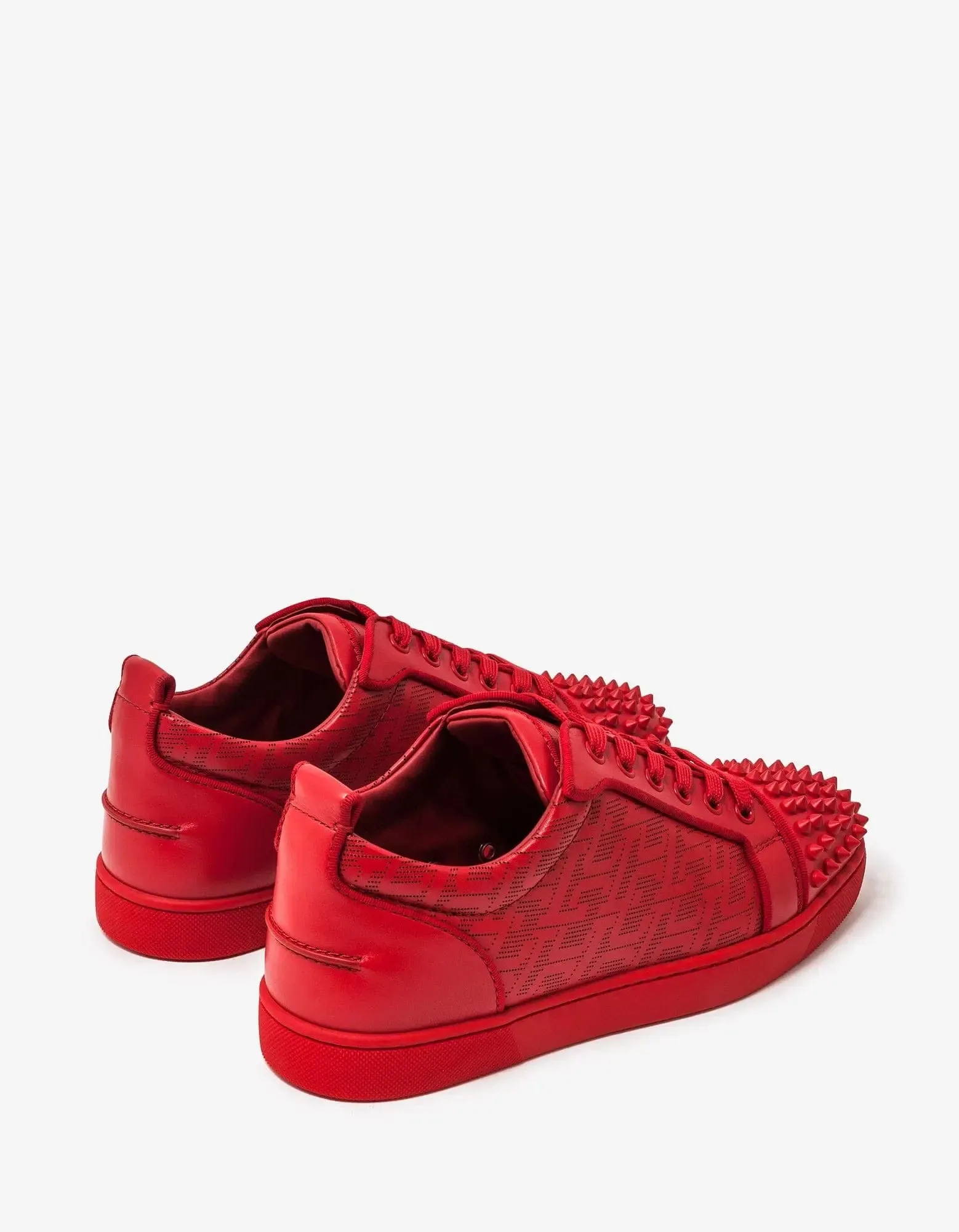 Christian Louboutin Louis Junior Spikes Techno CL Red Trainers