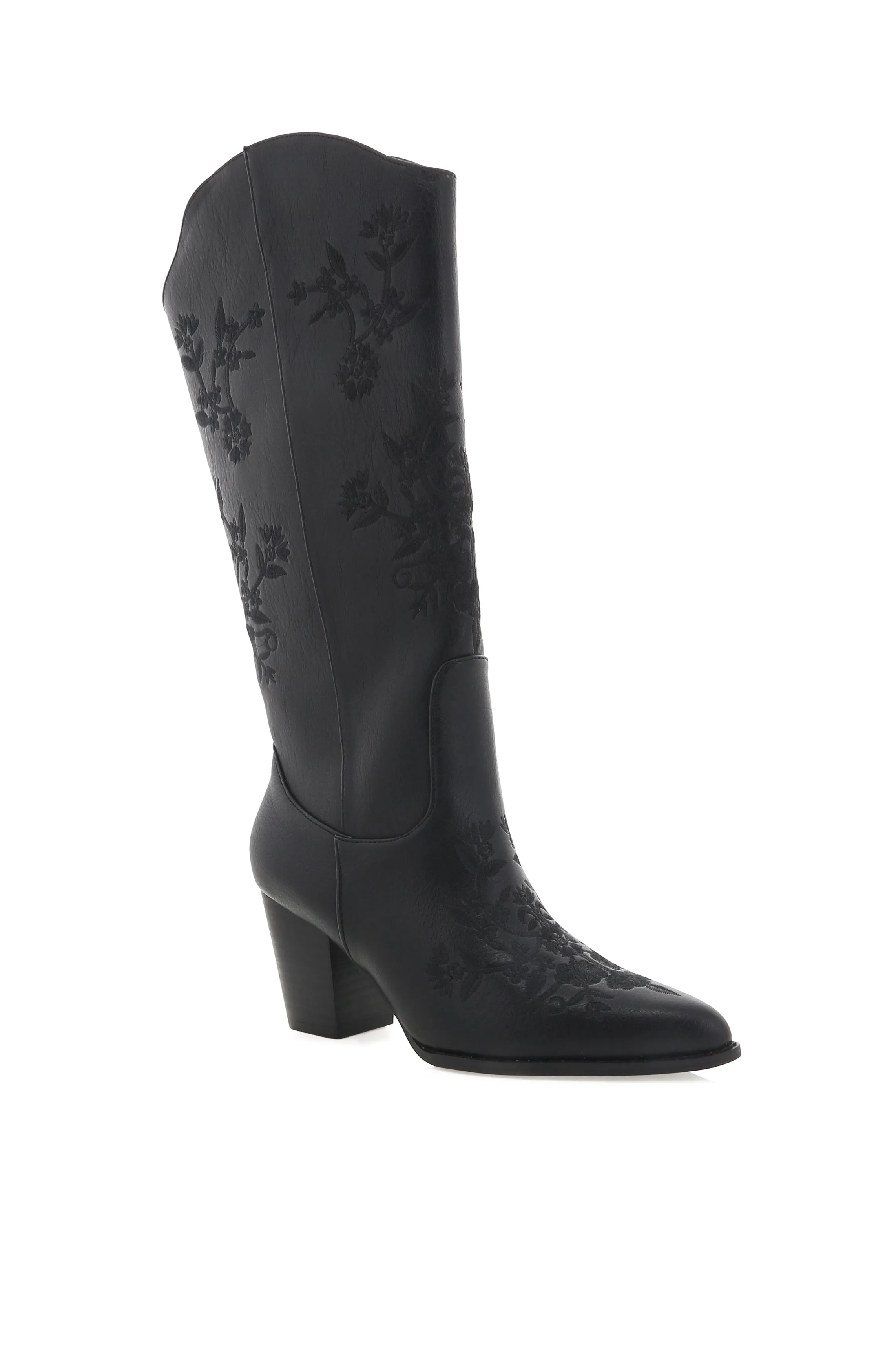 Clementine Western Boot ~ Black Floral