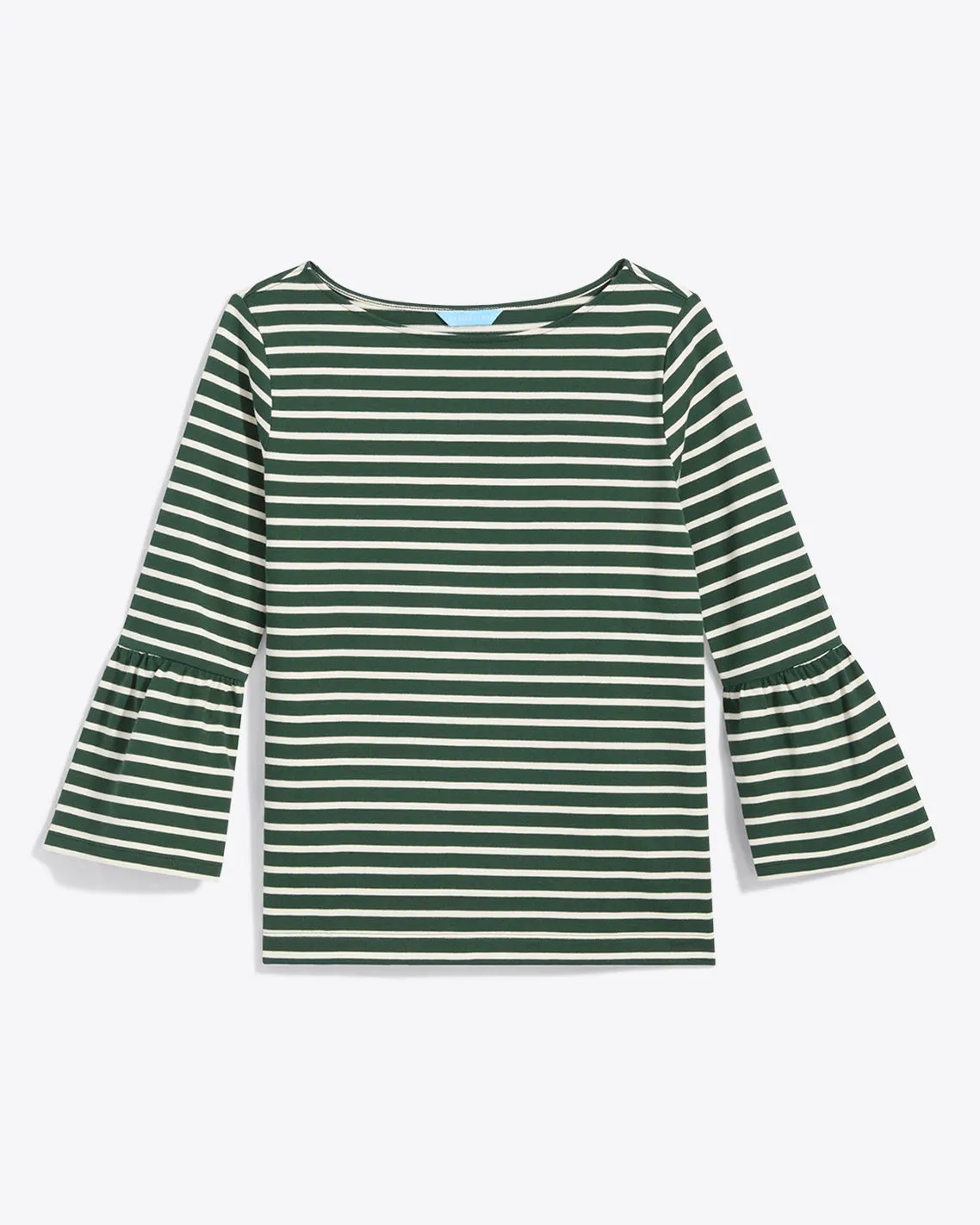 Corey Bell Sleeve Top in Green Mariner Stripe