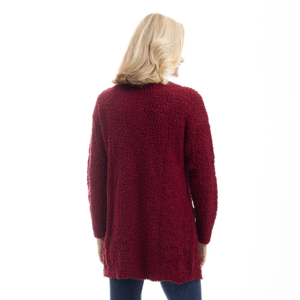 CozyLux Chenille Open Front Cardigan