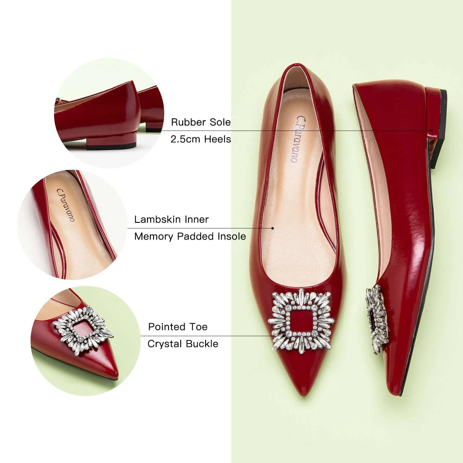 Crystal Buckle Flats (Aida)