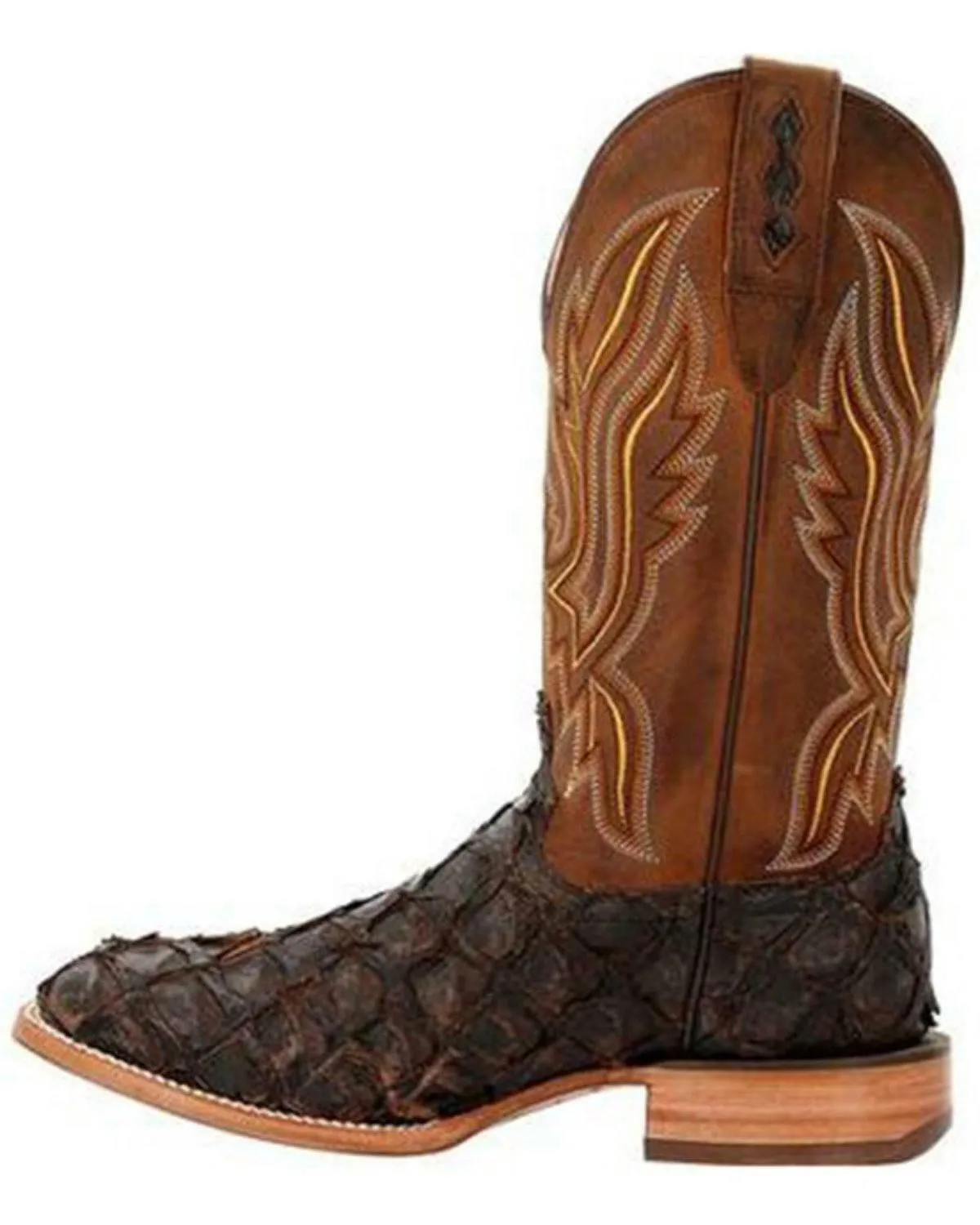 Durango Men's Exotic Pirarucu Skin Western Boot - Wide Square Toe - DDB0380