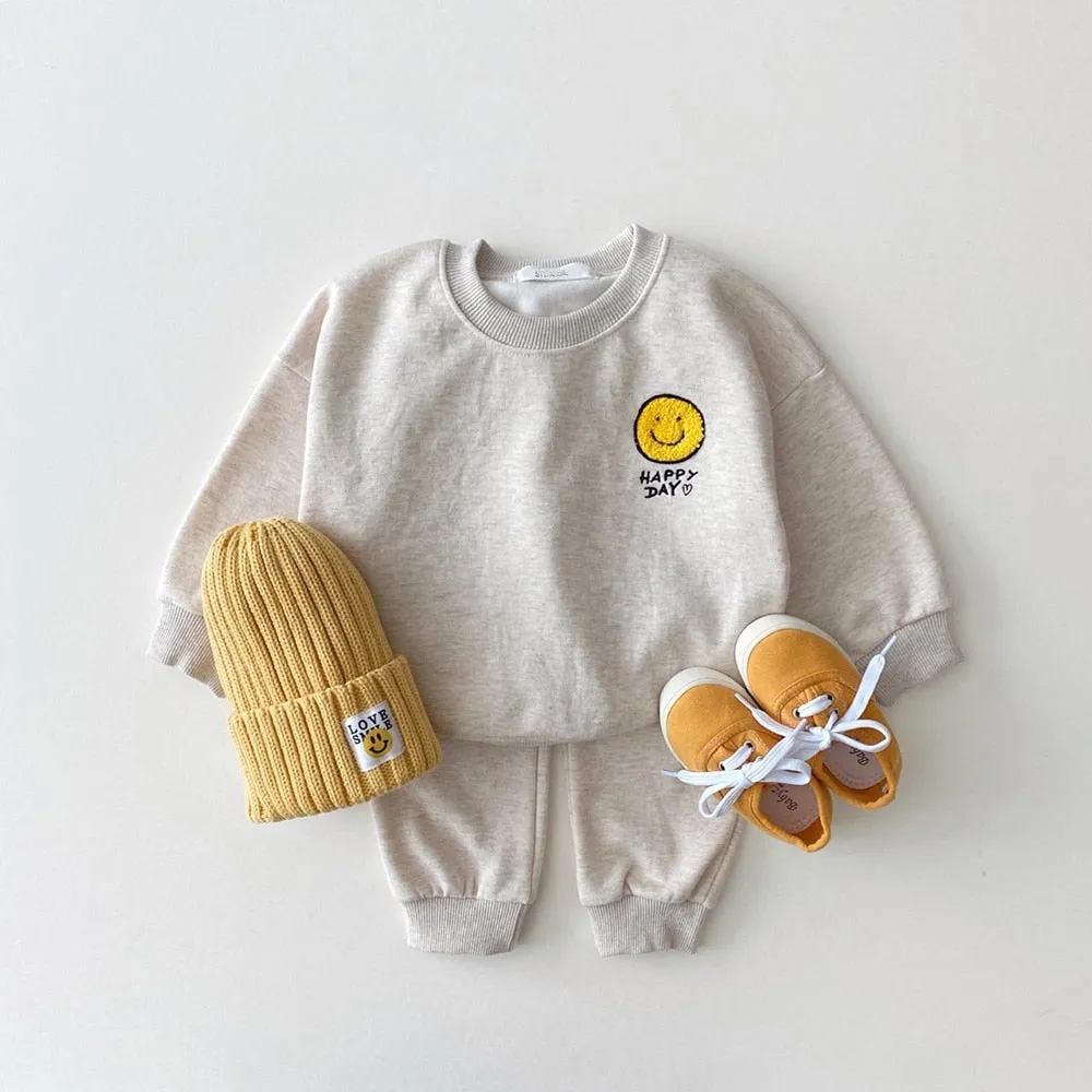 Happy Day Smiley Face Jogger Set