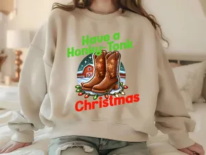 Honky-Tonk Holiday Cheer Sweatshirt, Country Music Sweater, Christmas Sweater