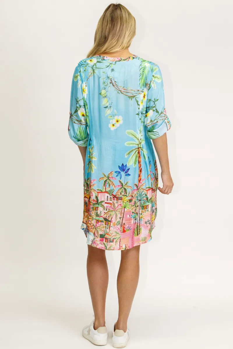 Lula Life Majorca Shirt Dress Lagoon