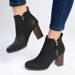 Madison Fern Ankle Boot - Black