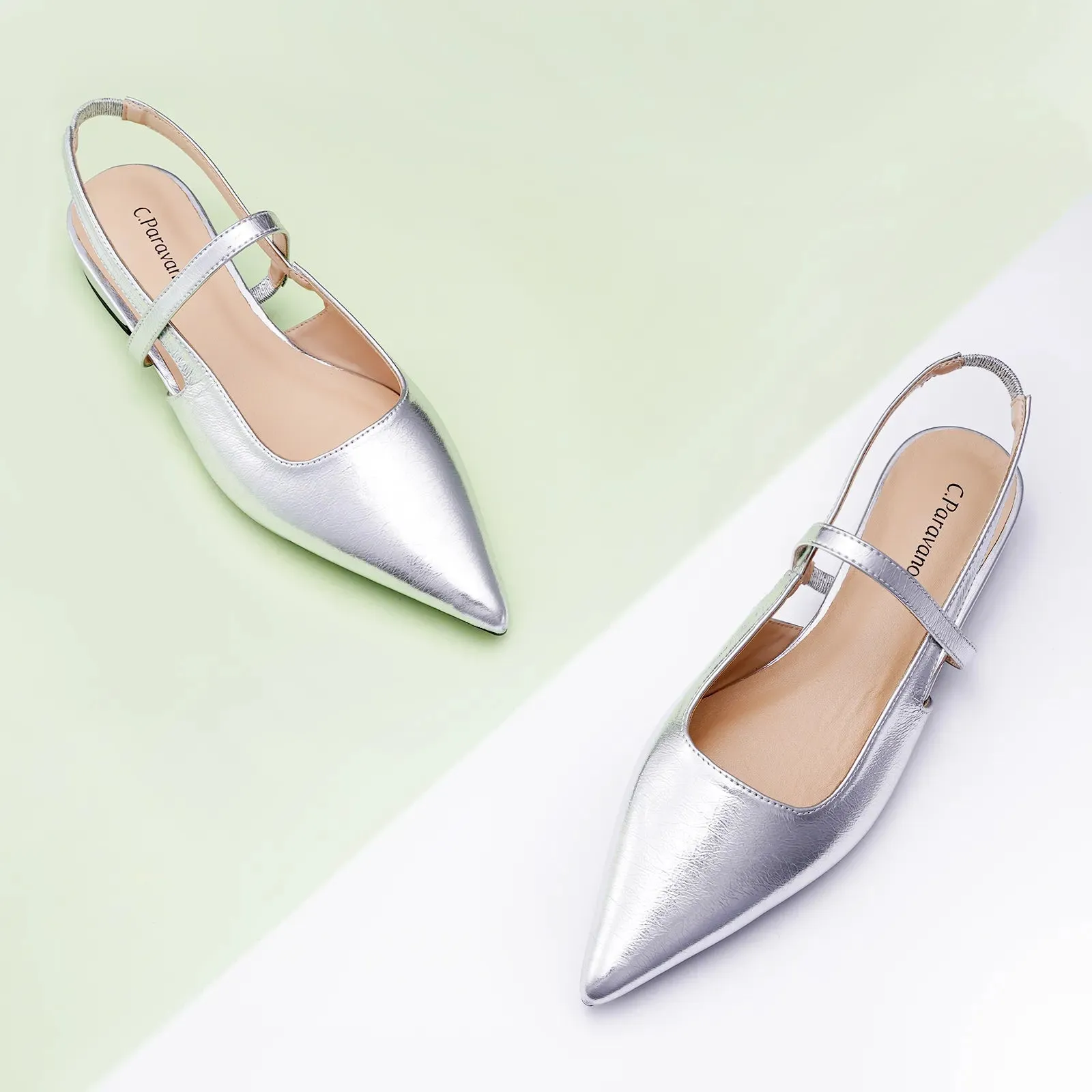 Pointed Toe Slingback Flats (Freya)