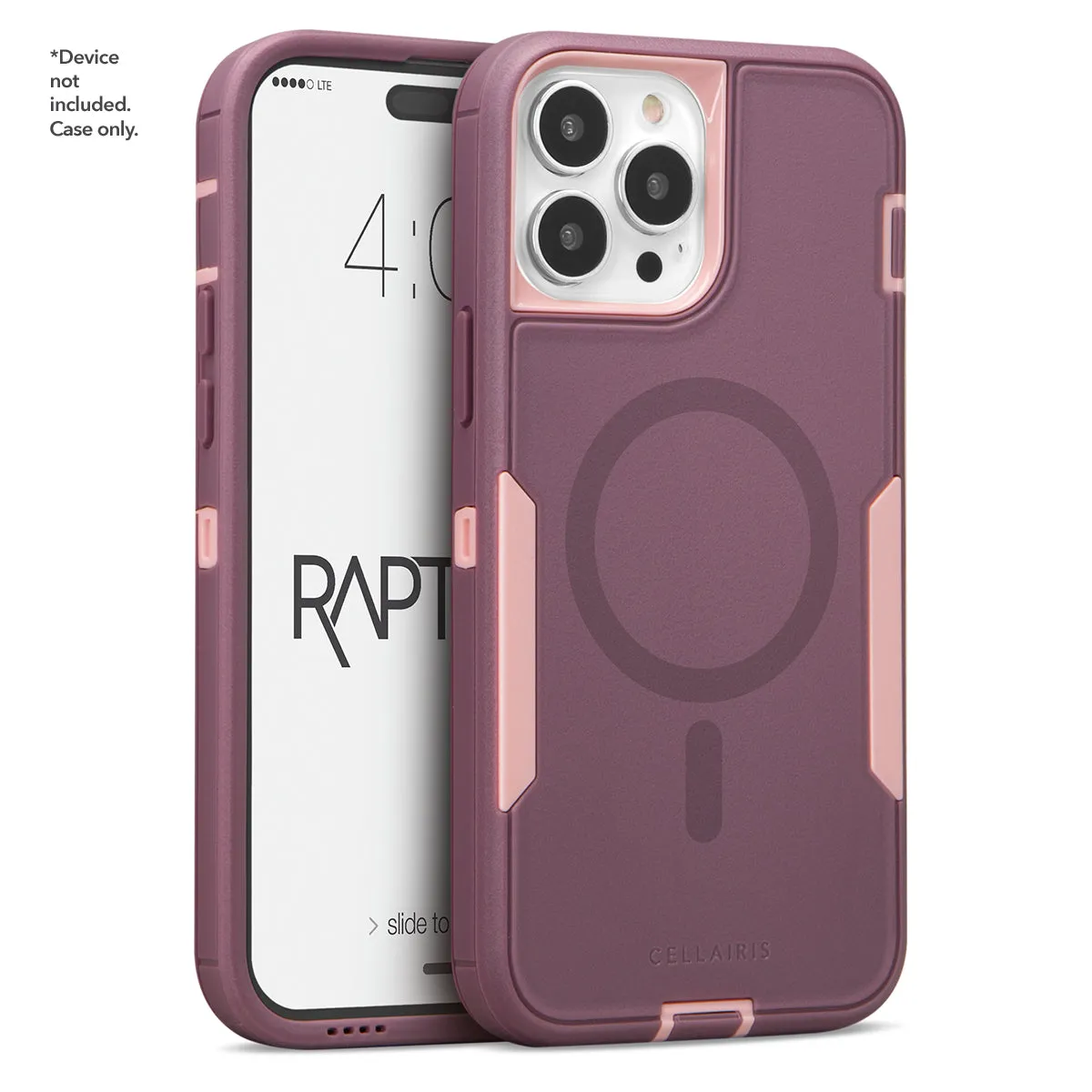 Rapture Rugged - iPhone 15 Pro Max Rose/ Mulberry w/ MagSafe Case