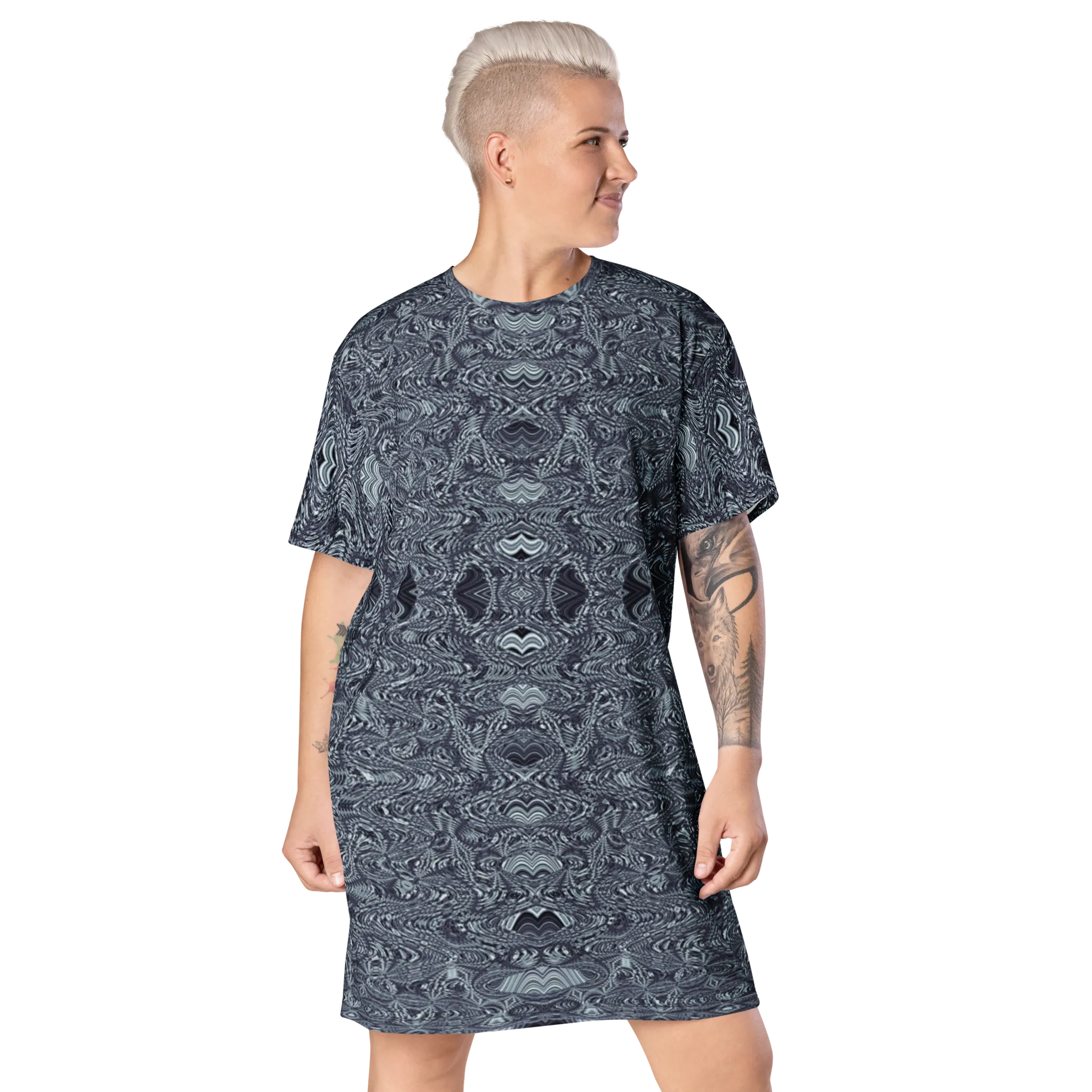 Recursia Alchemical Vision T-Shirt Dress In Blue