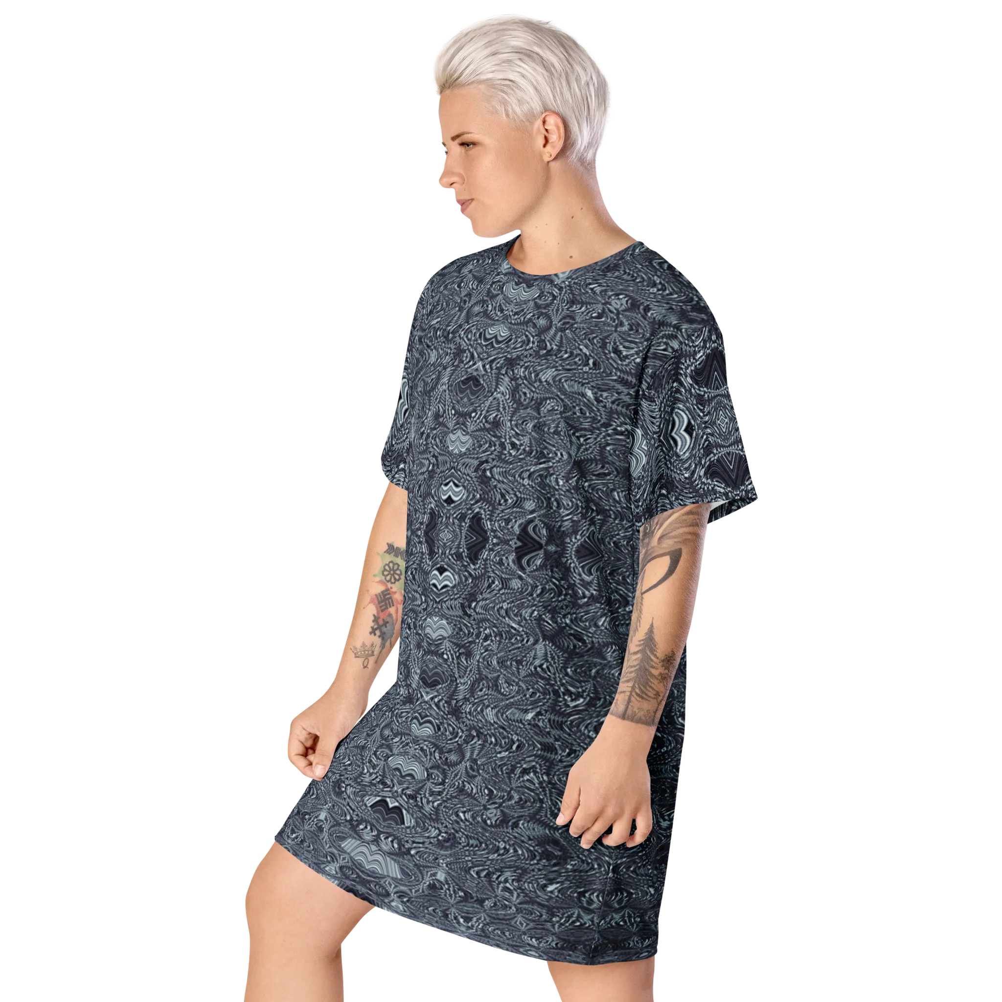 Recursia Alchemical Vision T-Shirt Dress In Blue