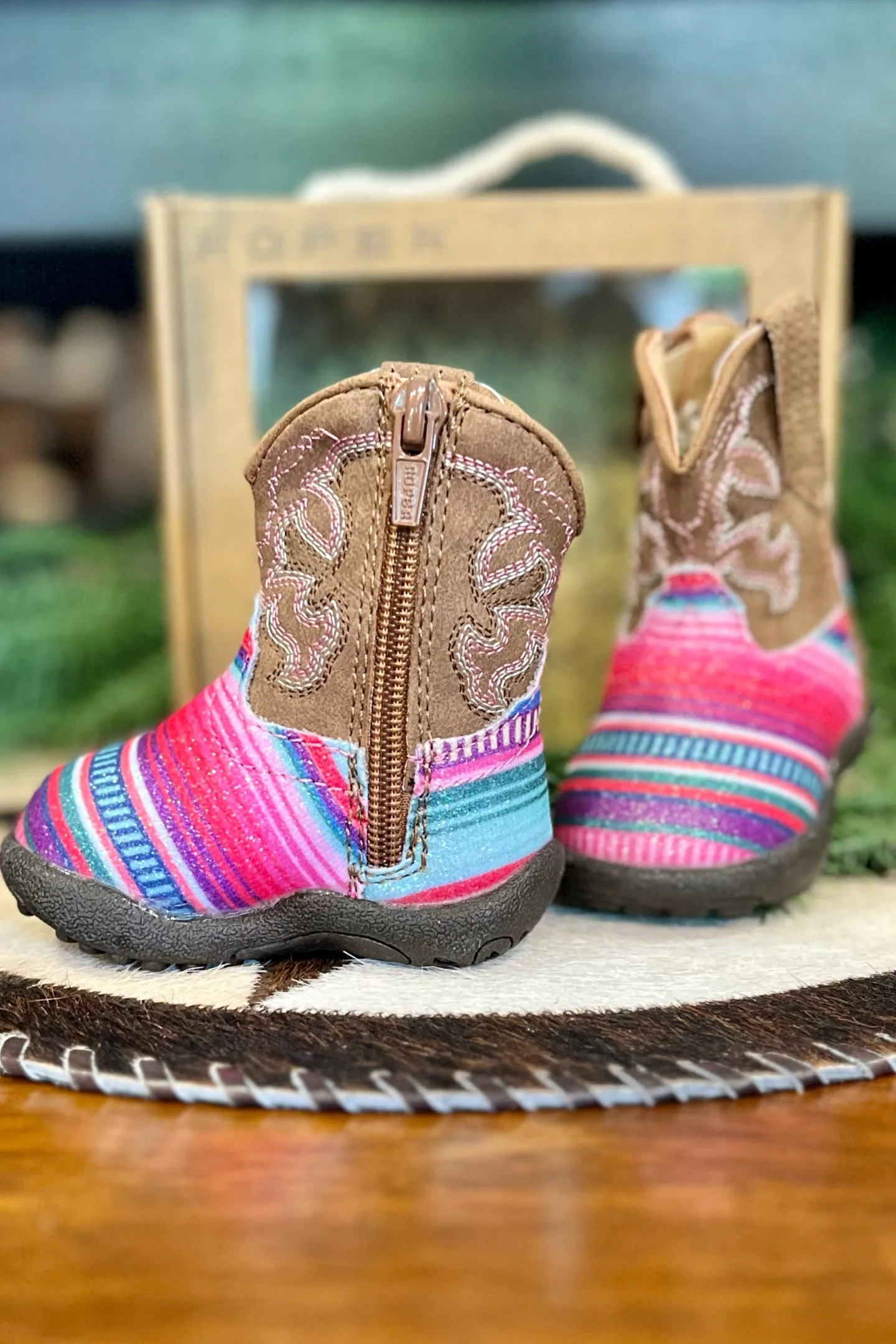 Roper Infant Glitter Serape Bootie