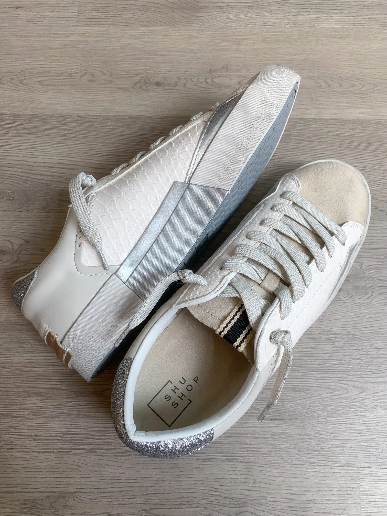 Shu Shop | Neutral Bone Sparkle Sneaker