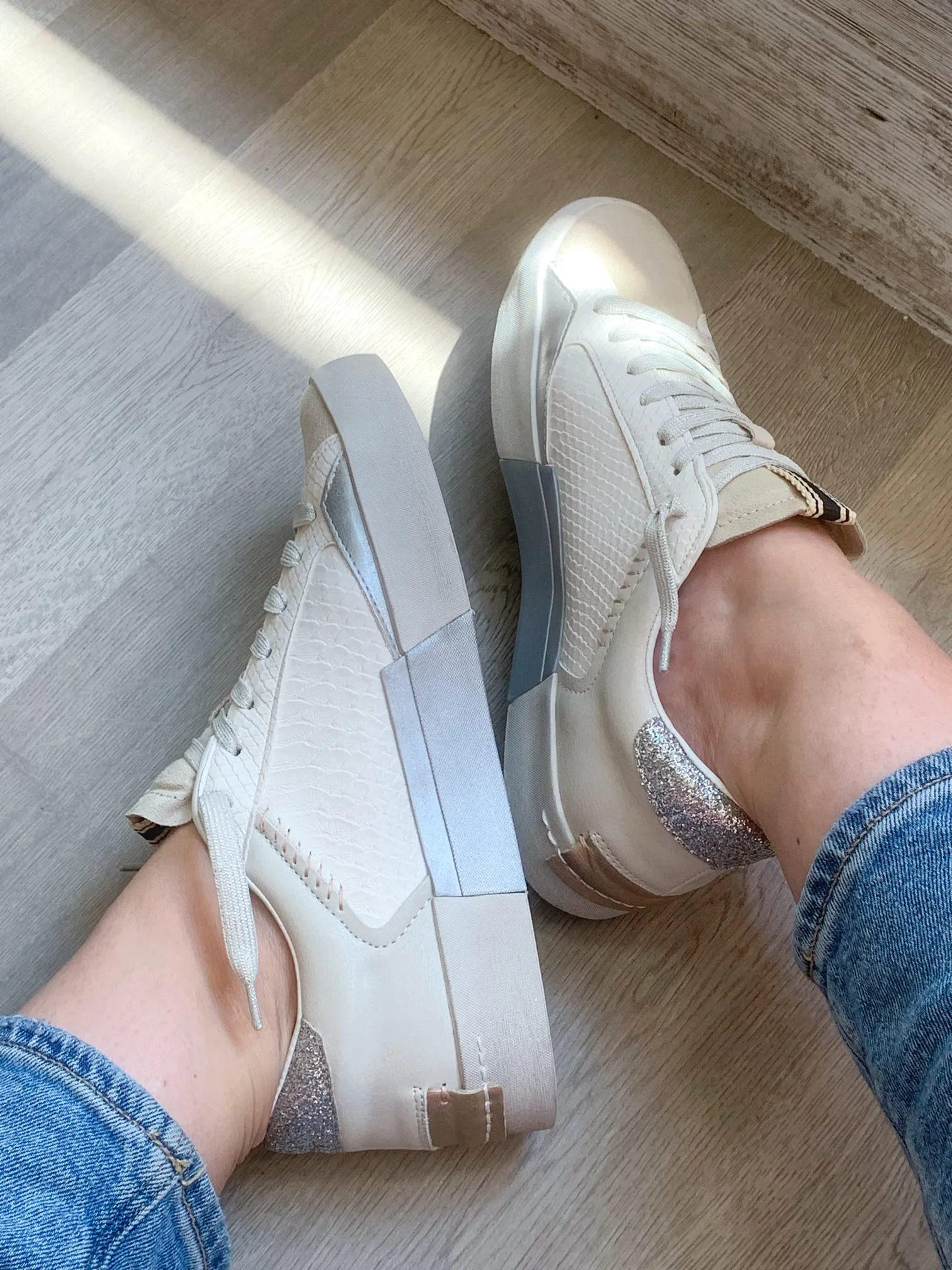 Shu Shop | Neutral Bone Sparkle Sneaker