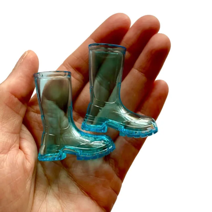 Tiny Wellington boots Squishy Jelly Rubber boots1/6 scale