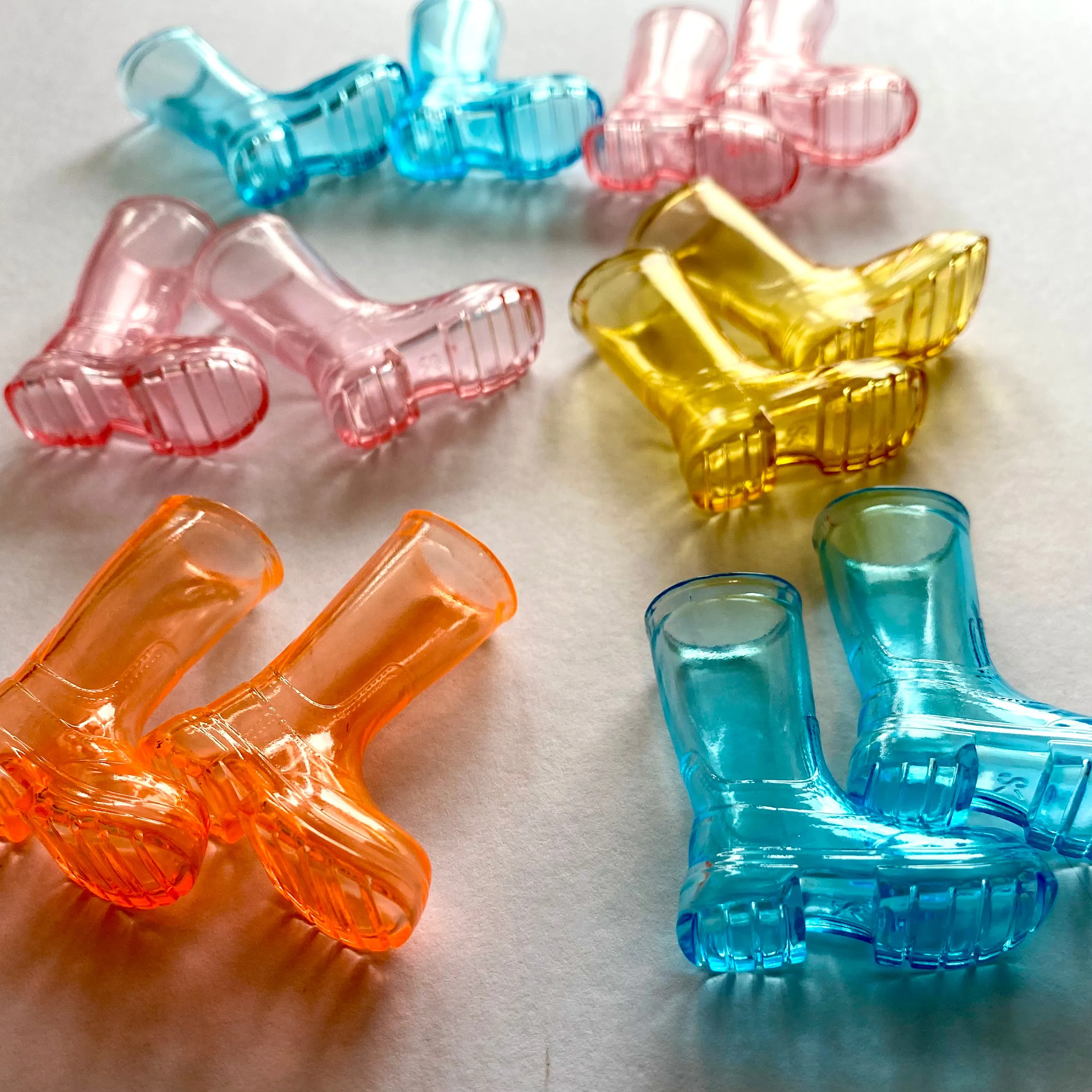 Tiny Wellington boots Squishy Jelly Rubber boots1/6 scale