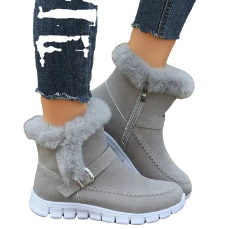 Winter Women Fur Warm Chelsea Snow Boots Casual Shoes New