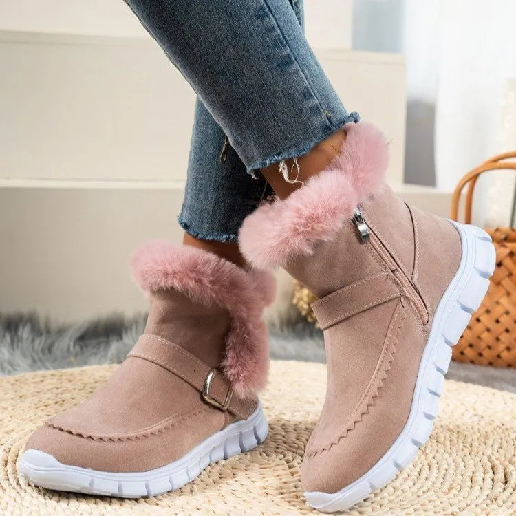 Winter Women Fur Warm Chelsea Snow Boots Casual Shoes New