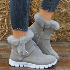 Winter Women Fur Warm Chelsea Snow Boots Casual Shoes New